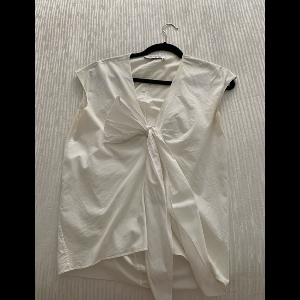 Yves Saint Laurent white short sleeve blouse